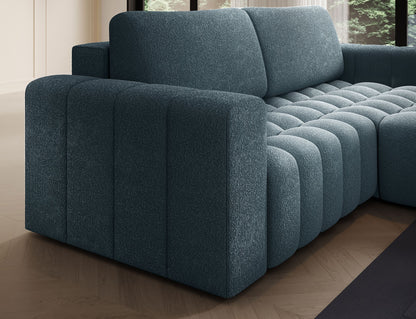 Bonett 4 Seater Storage Sleeper Chaise Sofa - Teal Blue