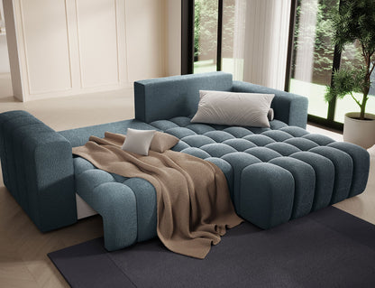 ReForm Creative Home Bonett Storage Sleeper Chaise Sofa - Teal Blue-Free Delivery-USA & CANADA