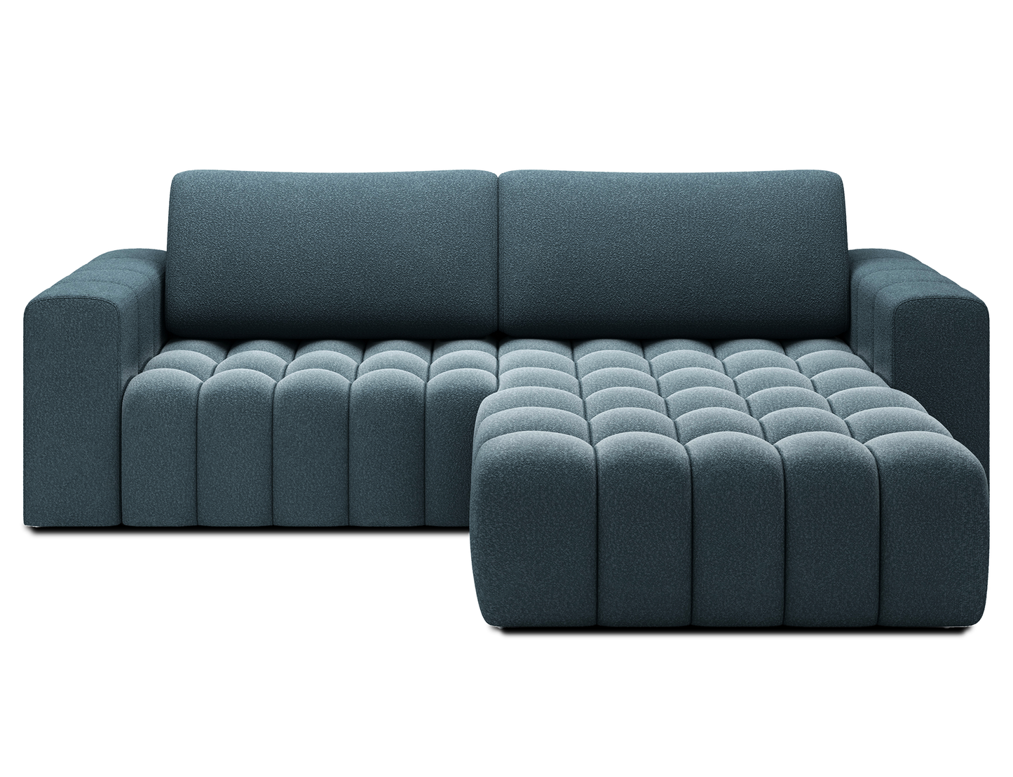 Bonett 4 Seater Storage Sleeper Chaise Sofa - Teal Blue