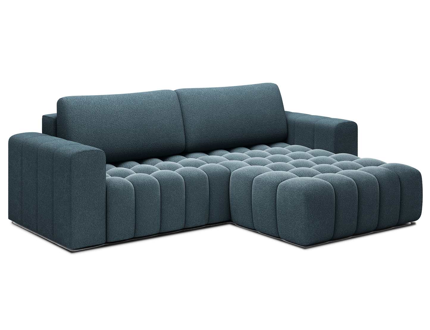 Bonett 4 Seater Storage Sleeper Chaise Sofa - Teal Blue