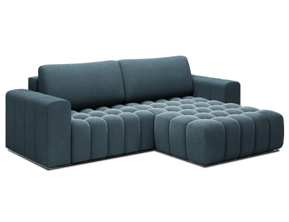Bonett 4 Seater Storage Sleeper Chaise Sofa - Teal Blue