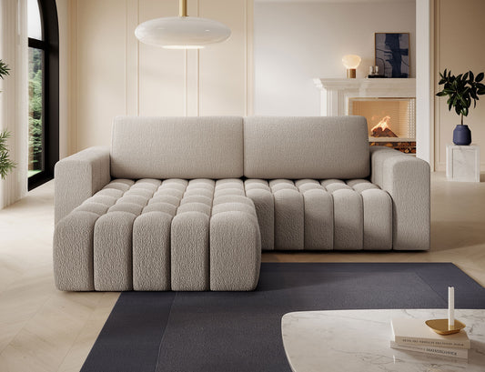 ReForm Creative Home Bonett Storage Sleeper Chaise Sofa - Beige-Free Delivery-USA & CANADA