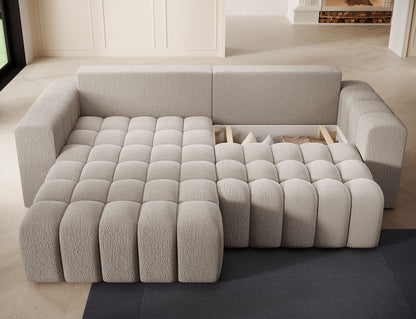 ReForm Creative Home Bonett Storage Sleeper Chaise Sofa - Beige-Free Delivery-USA & CANADA
