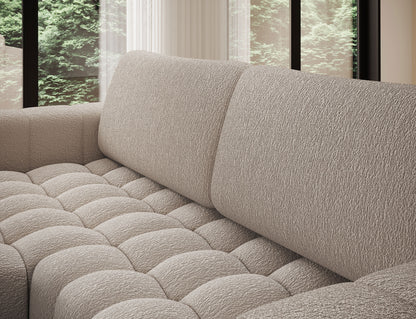 Bonett 4 Seater Storage Sleeper Chaise Sofa - Beige