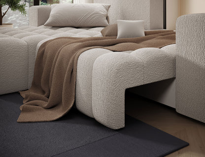 Bonett 4 Seater Storage Sleeper Chaise Sofa - Beige