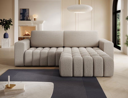 ReForm Creative Home Bonett Storage Sleeper Chaise Sofa - Beige-Free Delivery-USA & CANADA