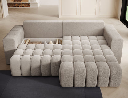 ReForm Creative Home Bonett Storage Sleeper Chaise Sofa - Beige-Free Delivery-USA & CANADA