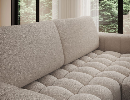 Bonett 4 Seater Storage Sleeper Chaise Sofa - Beige