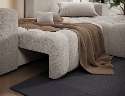 Bonett 4 Seater Storage Sleeper Chaise Sofa - Beige