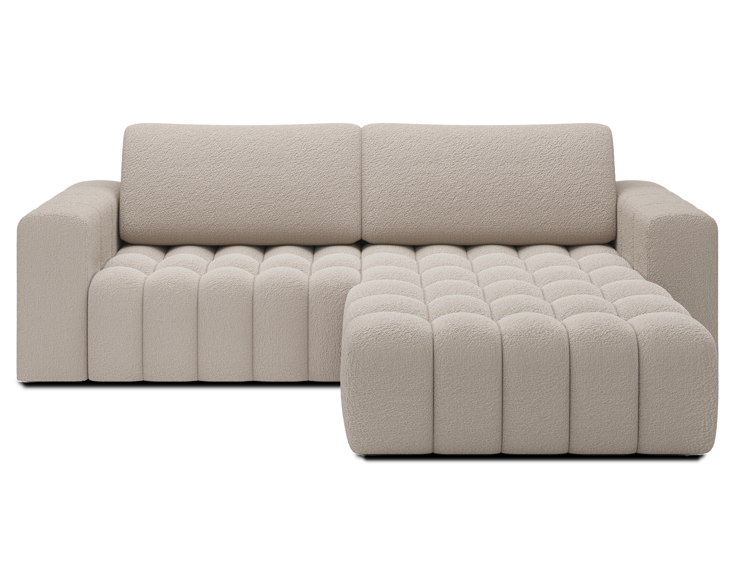 Bonett 4 Seater Storage Sleeper Chaise Sofa - Beige
