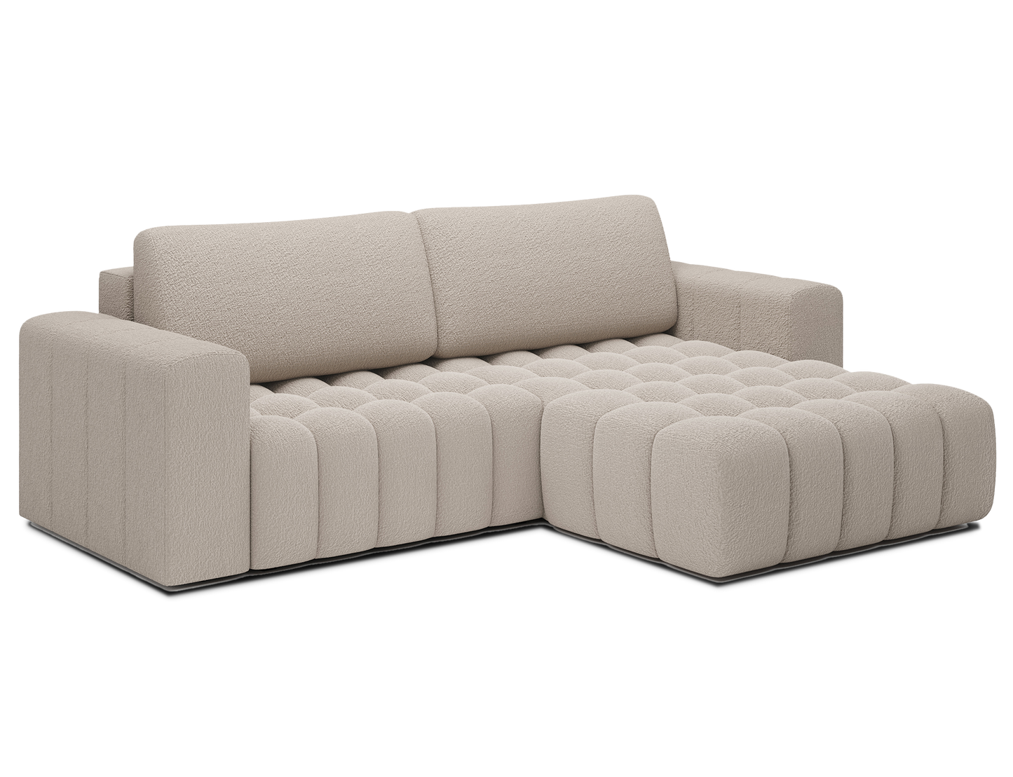 Bonett 4 Seater Storage Sleeper Chaise Sofa - Beige