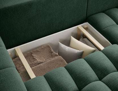 ReForm Creative Home Bonett Storage Sleeper Chaise Sofa - Dark Green-Free Delivery-USA & CANADA