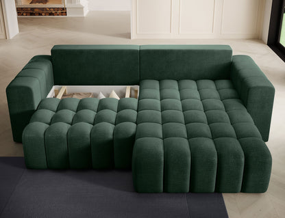 ReForm Creative Home Bonett Storage Sleeper Chaise Sofa - Dark Green-Free Delivery-USA & CANADA