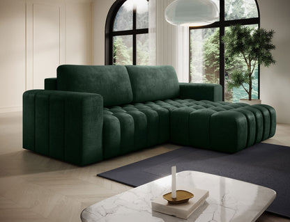 ReForm Creative Home Bonett Storage Sleeper Chaise Sofa - Dark Green-Free Delivery-USA & CANADA