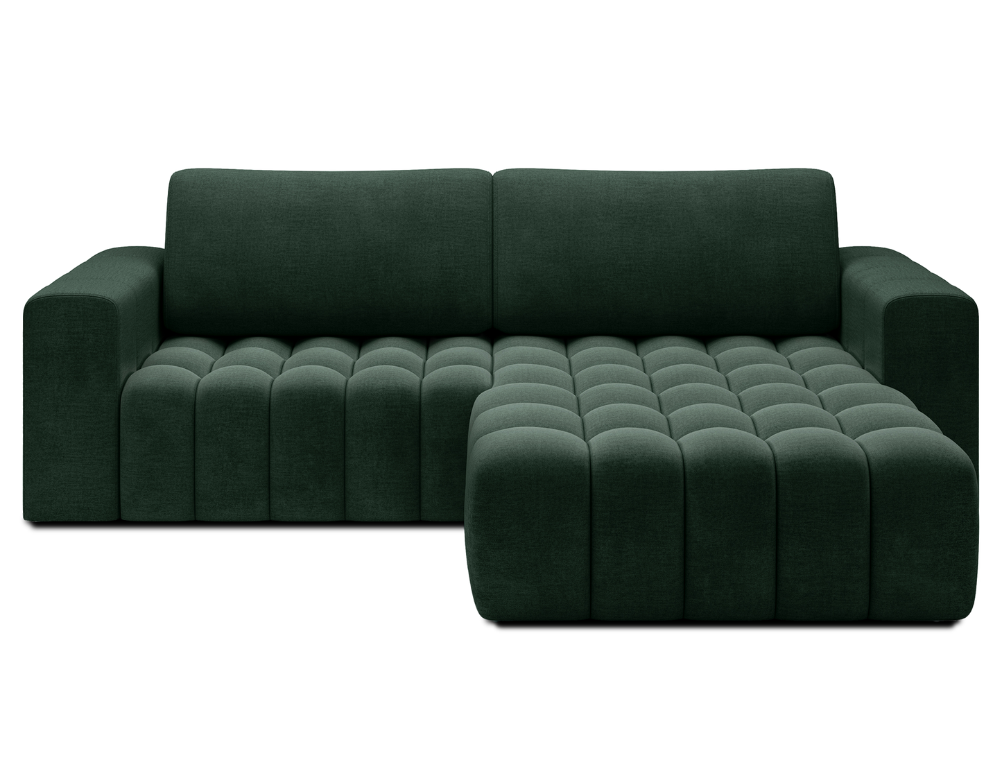 Bonett 4 Seater Storage Sleeper Chaise Sofa - Dark Green
