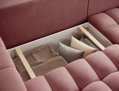 ReForm Creative Home Bonett Storage Sleeper Chaise Sofa - Plum-Free Delivery-USA & CANADA