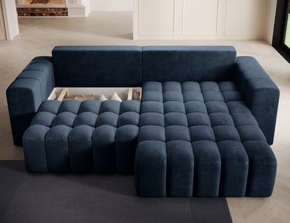 ReForm Creative Home Bonett Storage Sleeper Chaise Sofa - Navy Blue-Free Delivery-USA & CANADA