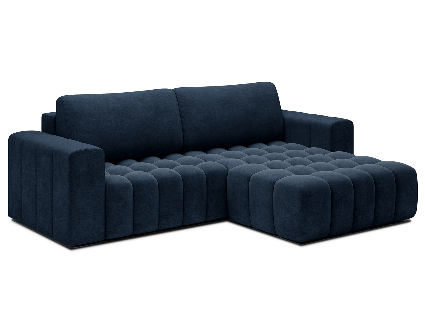 Bonett 4 Seater Storage Sleeper Chaise Sofa - Navy Blue
