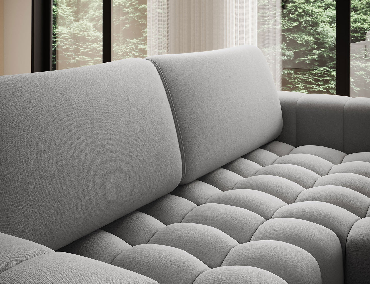 Bonett 4 Seater Storage Sleeper Chaise Sofa - Grey