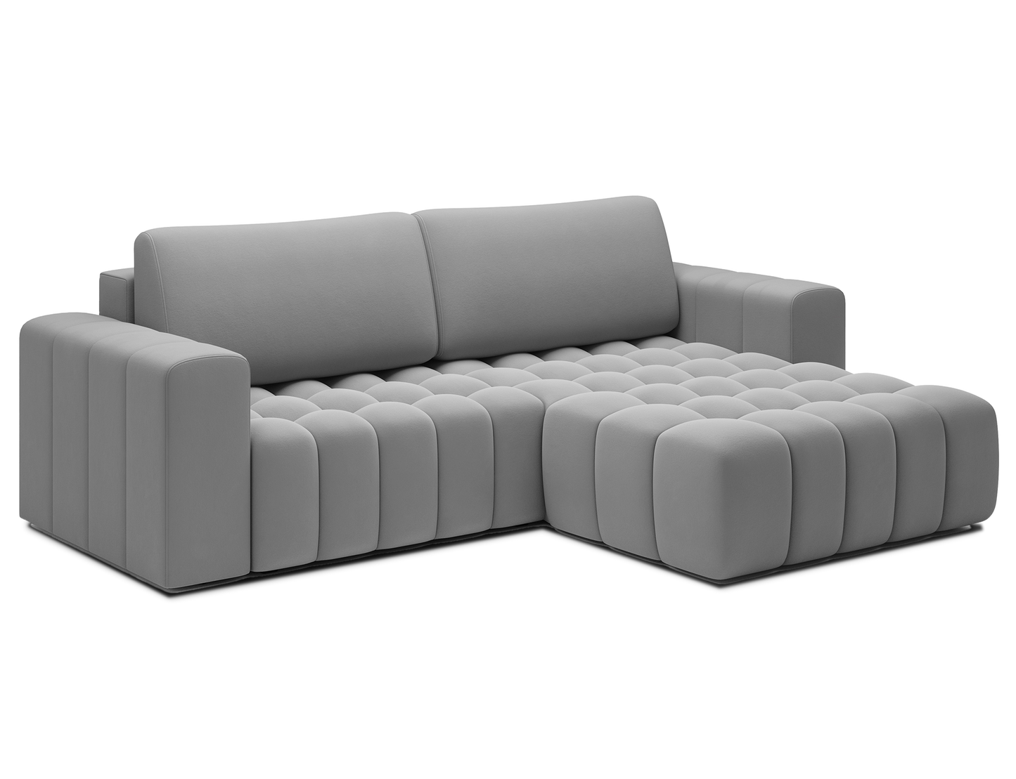 Bonett 4 Seater Storage Sleeper Chaise Sofa - Grey