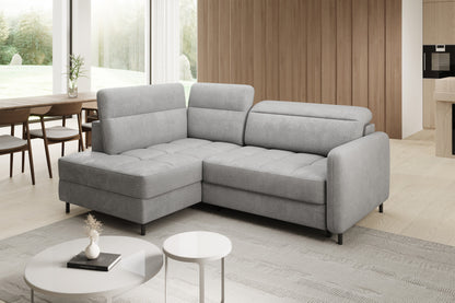 Barea 3 Seater Storage Sleeper Chaise Sofa - Light Grey