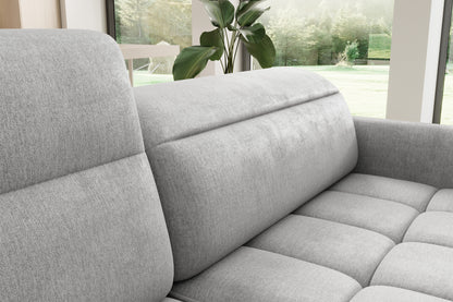 Barea 3 Seater Storage Sleeper Chaise Sofa - Light Grey