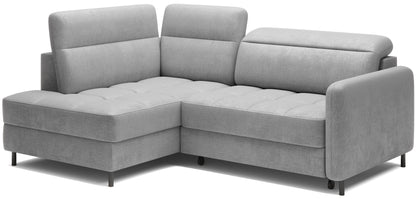 Barea 3 Seater Storage Sleeper Chaise Sofa - Light Grey