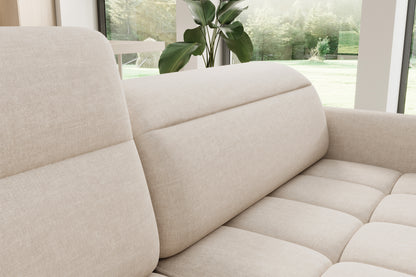 Barea 3 Seater Storage Sleeper Chaise Sofa - Beige