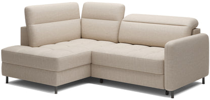 Barea 3 Seater Storage Sleeper Chaise Sofa - Beige