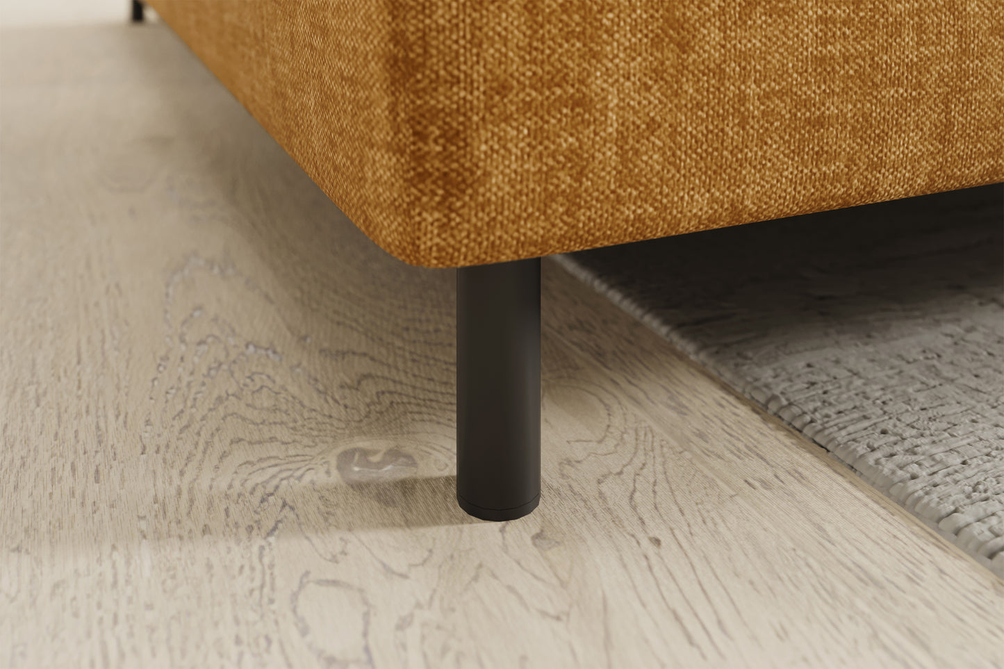 Barea 3 Seater Storage Sleeper Chaise Sofa - Mustard