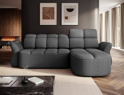 Beneth Storage Sleeper Chaise Sofa - Grey