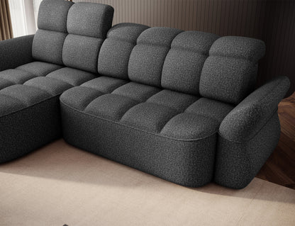 Beneth Storage Sleeper Chaise Sofa - Grey