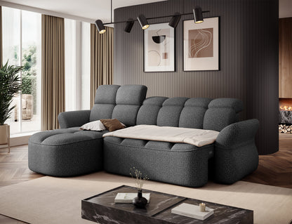 Beneth Storage Sleeper Chaise Sofa - Grey