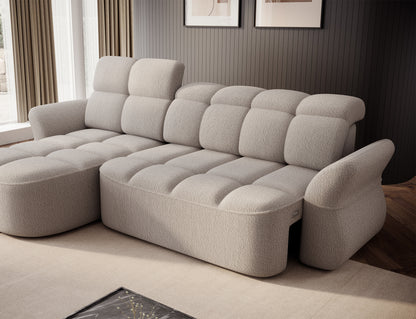 Beneth Storage Sleeper Chaise Sofa - Ivory Cream