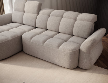 Beneth Storage Sleeper Chaise Sofa - Ivory Cream