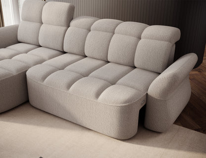Beneth Storage Sleeper Chaise Sofa - Ivory Cream