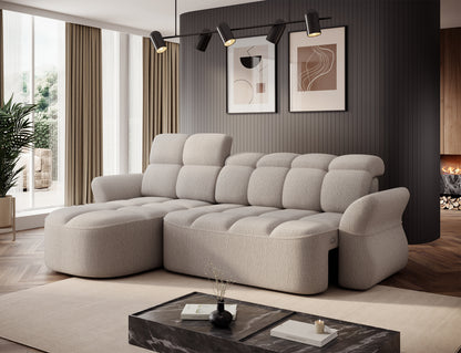 Beneth Storage Sleeper Chaise Sofa - Ivory Cream