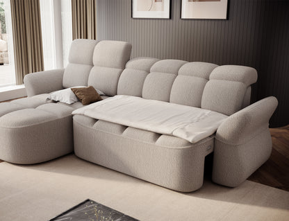 Beneth Storage Sleeper Chaise Sofa - Ivory Cream