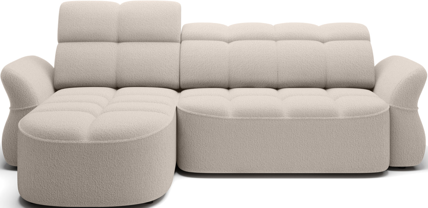 Beneth Storage Sleeper Chaise Sofa - Ivory Cream