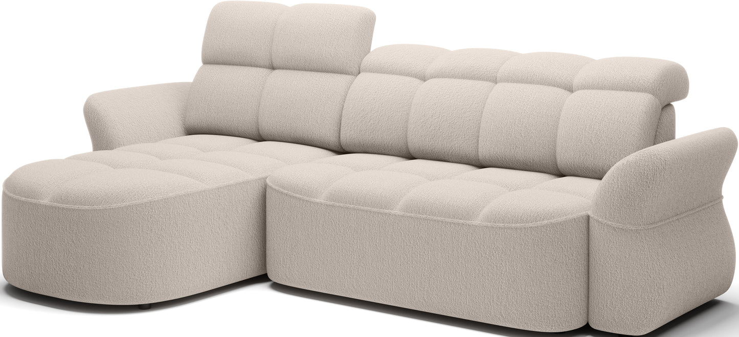 Beneth Storage Sleeper Chaise Sofa - Ivory Cream