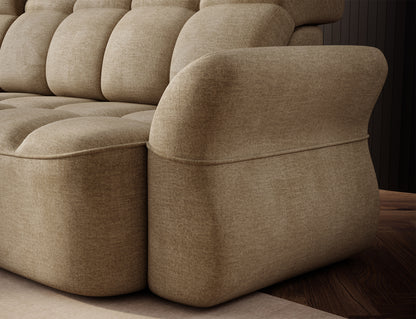 Beneth Storage Sleeper Chaise Sofa - Beige/Taupe