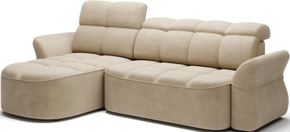Beneth Storage Sleeper Chaise Sofa - Beige/Taupe