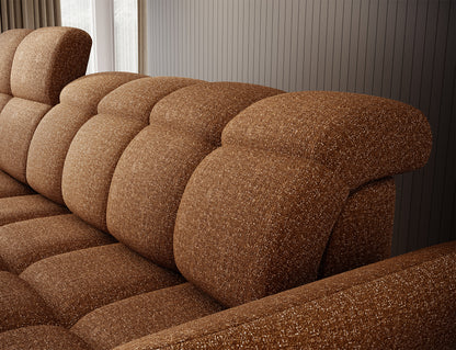 Beneth Storage Sleeper Chaise Sofa - Mocha Brown