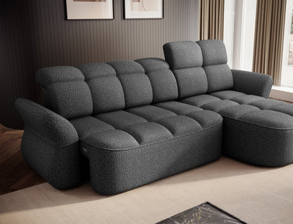 Beneth Storage Sleeper Chaise Sofa - Grey