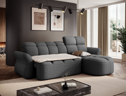 Beneth Storage Sleeper Chaise Sofa - Grey