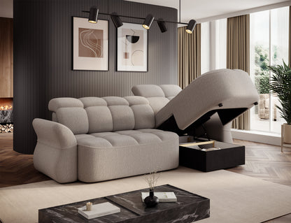 Beneth Storage Sleeper Chaise Sofa - Ivory Cream