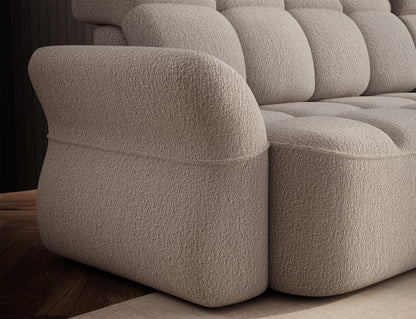 Beneth Storage Sleeper Chaise Sofa - Ivory Cream