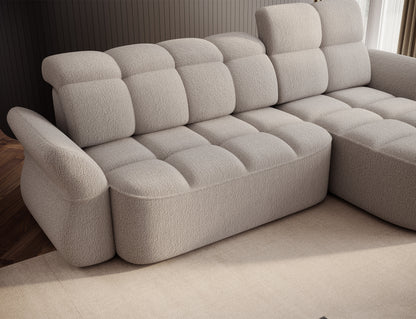 Beneth Storage Sleeper Chaise Sofa - Ivory Cream