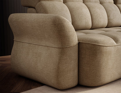 Beneth Storage Sleeper Chaise Sofa - Beige/Taupe