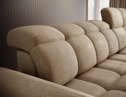 Beneth Storage Sleeper Chaise Sofa - Beige/Taupe